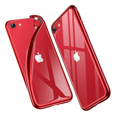 ESR Flexible Slim Silicone Anti-Shock Anti-Yellowing TPU Protective Cover for iPhone SE (3rd Generation) 2022 & iPhone SE (2nd Generation) 2020, iPhone 8 & iPhone 7, Red