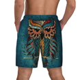 thumbnail image 2 of Lsque Mens Swim Trunks Owl In Blue Pattern - Bathing Suit Compression Liner - Beach Swim Shorts Swimwear - (S-3XL) - Stretch Quick Dry -3X-Large, 2 of 9
