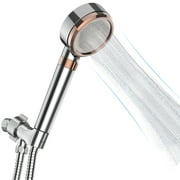 Hosslly Handheld Shower Head, High Pressure Filtered Shower Head with Hose 59" ABS Plating Silver Gold
