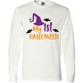 thumbnail image 3 of Inktastic My First Halloween, Witch Hat, Bats - Purple Black Long Sleeve T-Shirt, 3 of 5