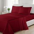 thumbnail image 2 of Elegant Comfort 4-Piece Microfiber Bed Sheet Set, Soft & Breathable, Wrinkle & Fade Resistant, Deep Pocket, Queen, Burgundy, 2 of 7