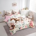 thumbnail image 3 of jejeloiu White Brown Horse Bedding Comforter Set 7 Pieces,Western Boots Hats Full Bedding Set,Rustic Flower Floral Fitted Sheet Flat Sheet For Children,Breathable Home Decor Reversible, 3 of 8