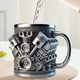 thumbnail image 3 of 3X de Café de Acero Inoxidable con Motor V8, de Café con Asa Aislante para Amantes de los Coches., 3 of 5