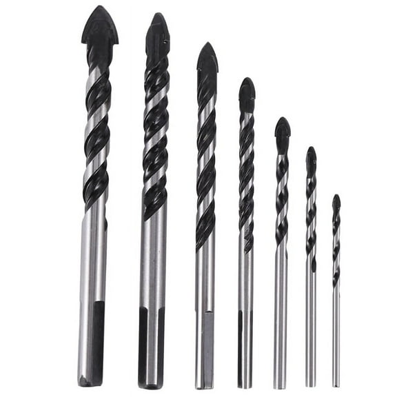 Carbide Drill Bit Set for Porcelain Ceramic Tile, Concrete, Brick Wall, Glass, Mirrors, Plastic Masonry and Wood (3 4 5 6 8 10 12mm)