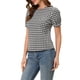 thumbnail image 4 of INSPIRAR CHIC Blusas de Cuello Redondo de Manga Corta con Volantes de Gingham Vintage para Mujeres 2XL Negro, 4 of 6