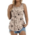 thumbnail image 3 of Fantaslook Womens Tank Tops Dressy Casual Sleeveless Blouses Crew Neck Pleated Tunic Shirts Summer Tops, 3 of 9