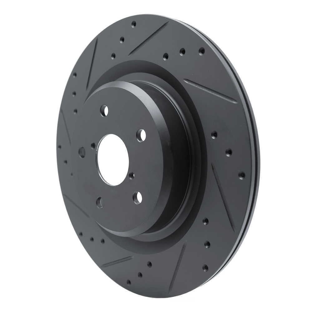 Dynamic Friction Company 633-13044L DFC Brake Rotor - Drilled And Slotted - Black