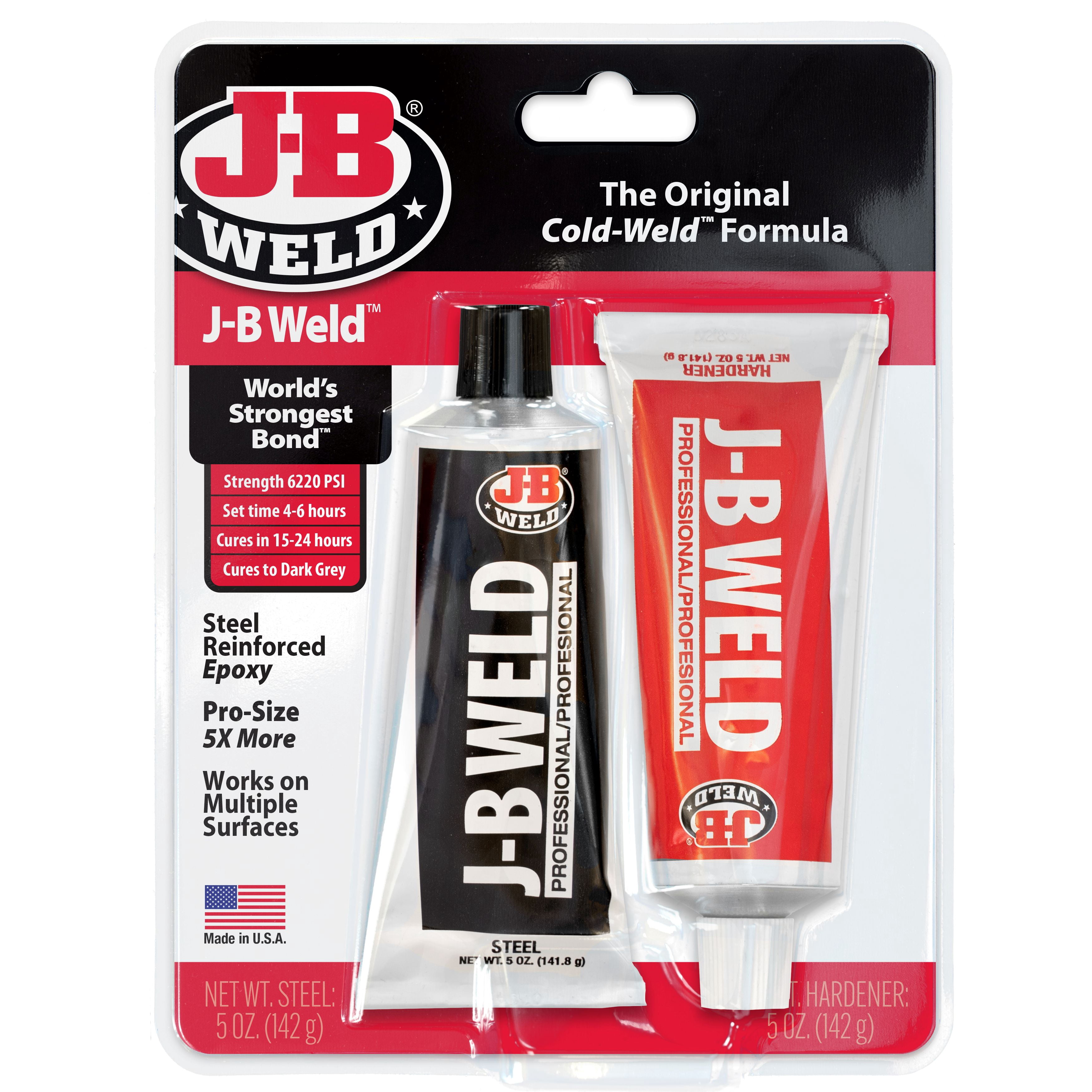(2 pack) J-B Weld Professional Size Steel Reinforced Epoxy Dark Grey - Hardener and Steel pack - 10 oz