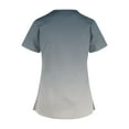thumbnail image 4 of Rciityk Gray Womens Nursing Scrub Tops Gradient Printed Working Uniform Short Sleeve V Neck Workwear Blouse T-shirt with Pockets, 4 of 5