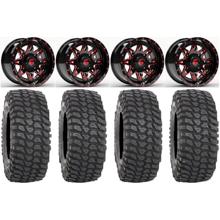 Fuel Lethal Red 14 Wheels 28 XCR350 Tires Polaris RZR XP 1000 / PRO XP / Ranger XP 900/1000