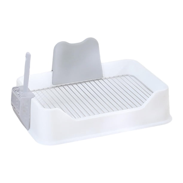 Inodoro para perros y mascotas con pala, orinal para perros, bandeja reutilizable para entrenamiento de cachorros, bandeja para orinal para perros de blanco
