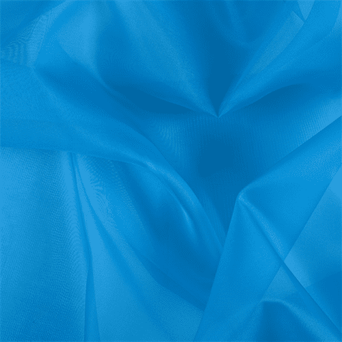 Bright Blue Silk Organza, Fabric By the Yard