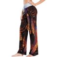 thumbnail image 2 of Women's Tribal Feather Dreamcatcher Heart Pajama Pants, Casual Pajama Bottoms Lounge Pants Wide Leg, 2 of 7