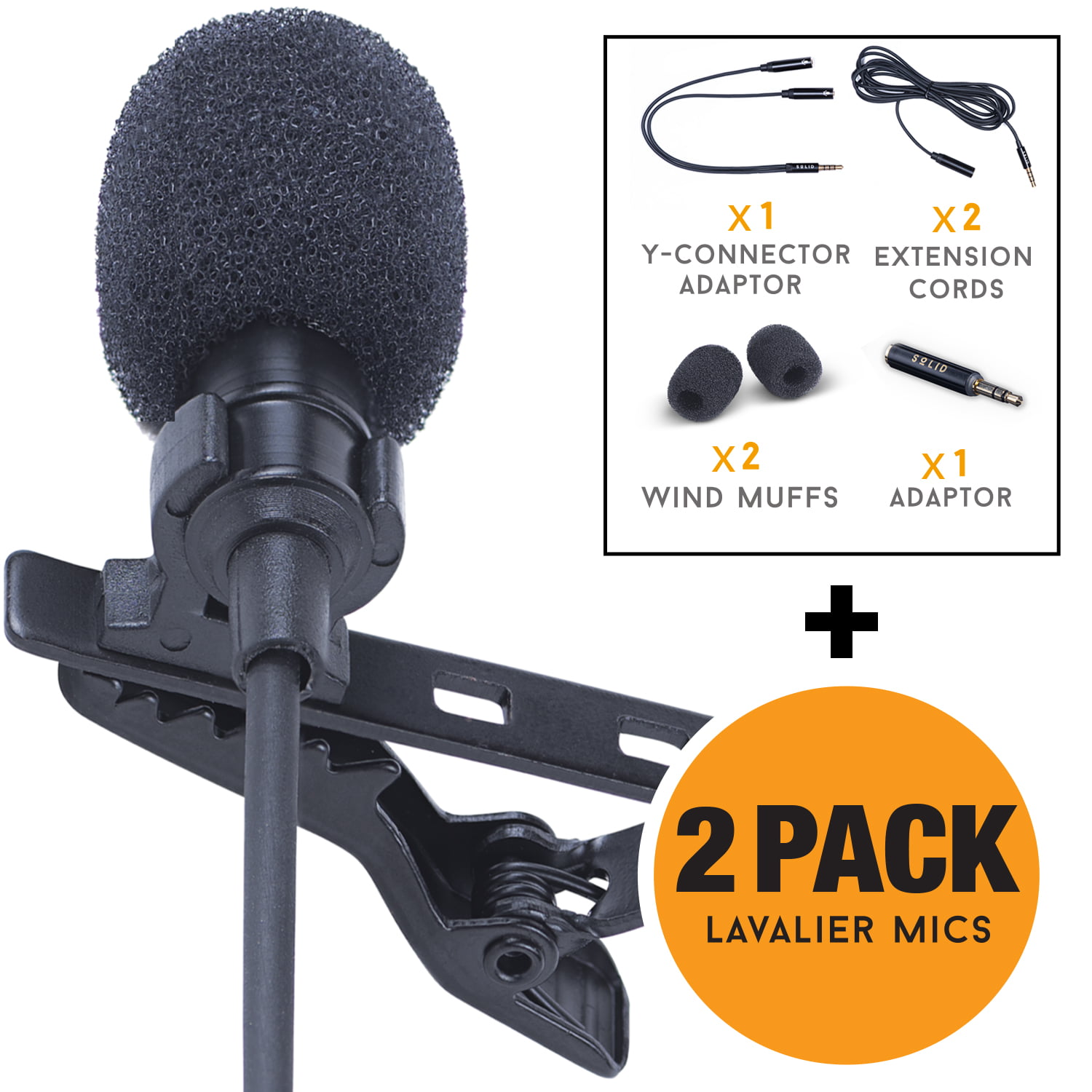 Hands-Free lavalier Microphone for Smartphone//PC//Laptop Lavalier Microphone Professional with Type-C Adapter for Recording//YouTube//Interview