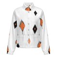 thumbnail image 5 of Jackets for Women Winter Coat Jackets Flannel Stand Collar Jacket(Orange Black Diamond Pattern,Size:S-4XL), 5 of 7