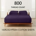 thumbnail image 2 of ABORN 700-Thread-Count, Egyptian Cotton, 6 PC Short King Plum 10" Deep Pockets Adult Bedsheet, 2 of 8