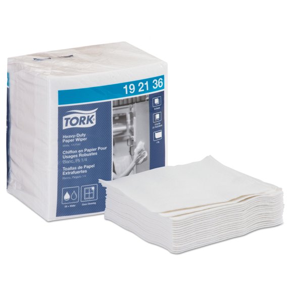 1/4 Fold 1-Ply 12.5 in. x 13 in. Heavy-Duty Paper Wiper - White (16/Carton)
