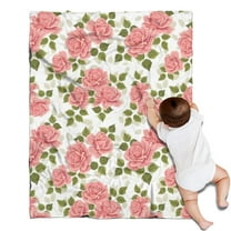 Pioneer Flower Floral Print Pattern Blanket,Comfortable Soft Lamb Wool Throw Blanket,All Season,Warm Lightweight Blankets for Sofa Bed Couch Living Room Chair,30"x40"