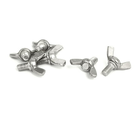 Unique Bargains M6x10mm 304 Stainless Steel Wing Butterfly Screw Bolts Fasteners 6pcs