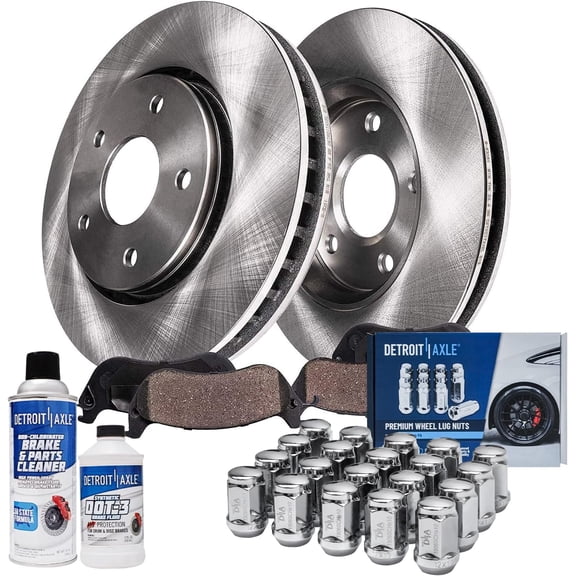 Detroit Axle - Front Brake Kit for Subaru Legacy Outback Forester Impreza, Disc Brake Rotors Ceramic Brakes Pads Wheel Lug Nuts Replacement: 11.54" inch Rotor