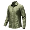 thumbnail image 2 of Yaoyar Mens Hawaiian Floral Long Sleeve Shirt Tropical Button Down Printed Aloha Shirts Wedding Beach Vacation with Pocket, 2 of 5