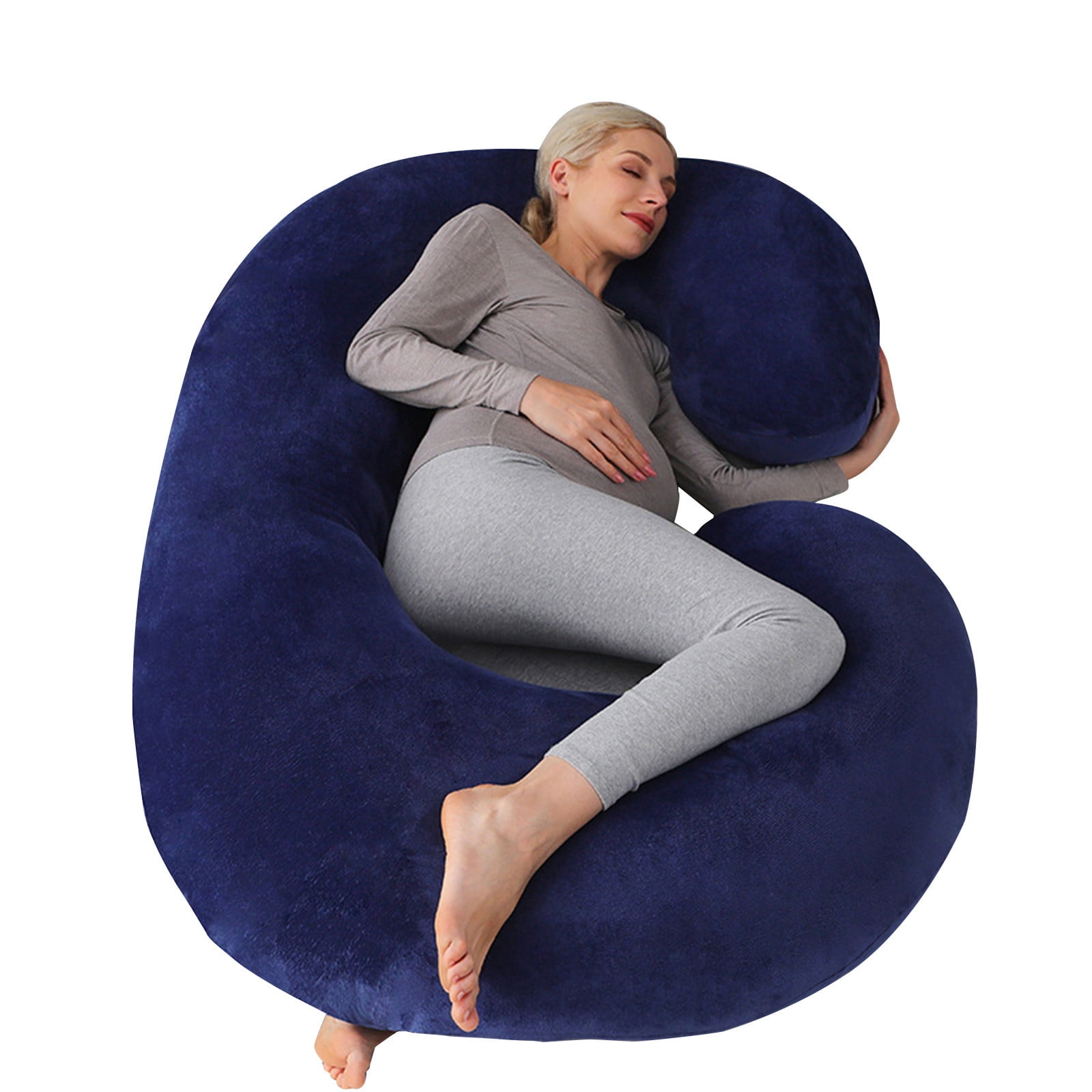 Premium Ultra Soft Pregnancy Pillow, C Shaped Full Body Pillow Maternity Pillow for Women 51.2 inch, Pregnancy Pillows for Sleeping Pregnant Must Have with Jersey Removable Cover