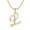 L, variant on Initial Rhinestone Necklace Gold Plated Initial Necklace A Z 26 Alphabet Letter Dainty Necklace For Women