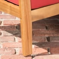 thumbnail image 5 of Wilcox Outdoor Wooden Club Chairs with Cushions, Set of 2, Teak Finish, Red, 5 of 5