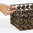 thumbnail image 3 of mDesign Seagrass Rose Weave Household Basket with Handles, 3 Pack, Brown Wash, 3 of 8