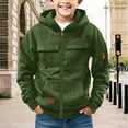 thumbnail image 2 of Mercatoo Full Zip Tactica1 Hoodies for Boys Cargo Long Sleeve Hooded Sweatshirt with Pockets Teen Casual Fall Winter Pullover, 2 of 5