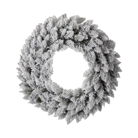 geerera Flocked Spruce Wreath, 18 Inch Snow-Covered Artificial Christmas Wreath, Holiday Door Decor for Front Entry, Wall Window Display, Indoor Outdoor Decor