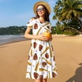 thumbnail image 4 of Naloa Robe d'Été Sportive Imprimée Baseball pour Femmes avec Poches, Manches Courtes, Robe de Plage Fluide pour Vacances, 4 of 6