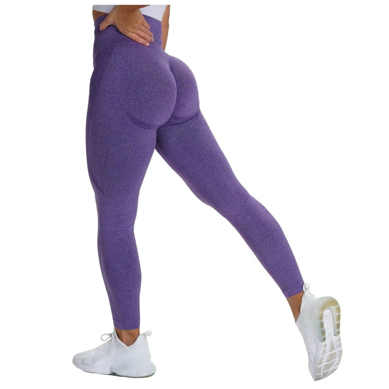 Kayannuo Yoga Pants Women Christmas Clearance Women's Pure Color  Hip-lifting Sports Fitness Running High-waist Yoga Pants Purple 