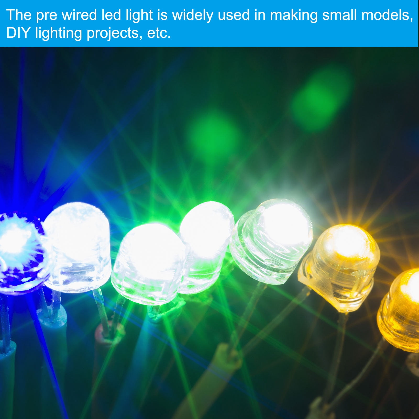 Uxcell 12-18V 0805 Pre Wired LED Set, 120Pcs 7.8"L Light Emitting Diodes, Multicolored