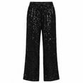 thumbnail image 6 of ClodeEU Women's Drawstring High Waist Glitter Sequin Wide Leg Pants,Casual Loose Trousers ,Women's Plus L, 6 of 6
