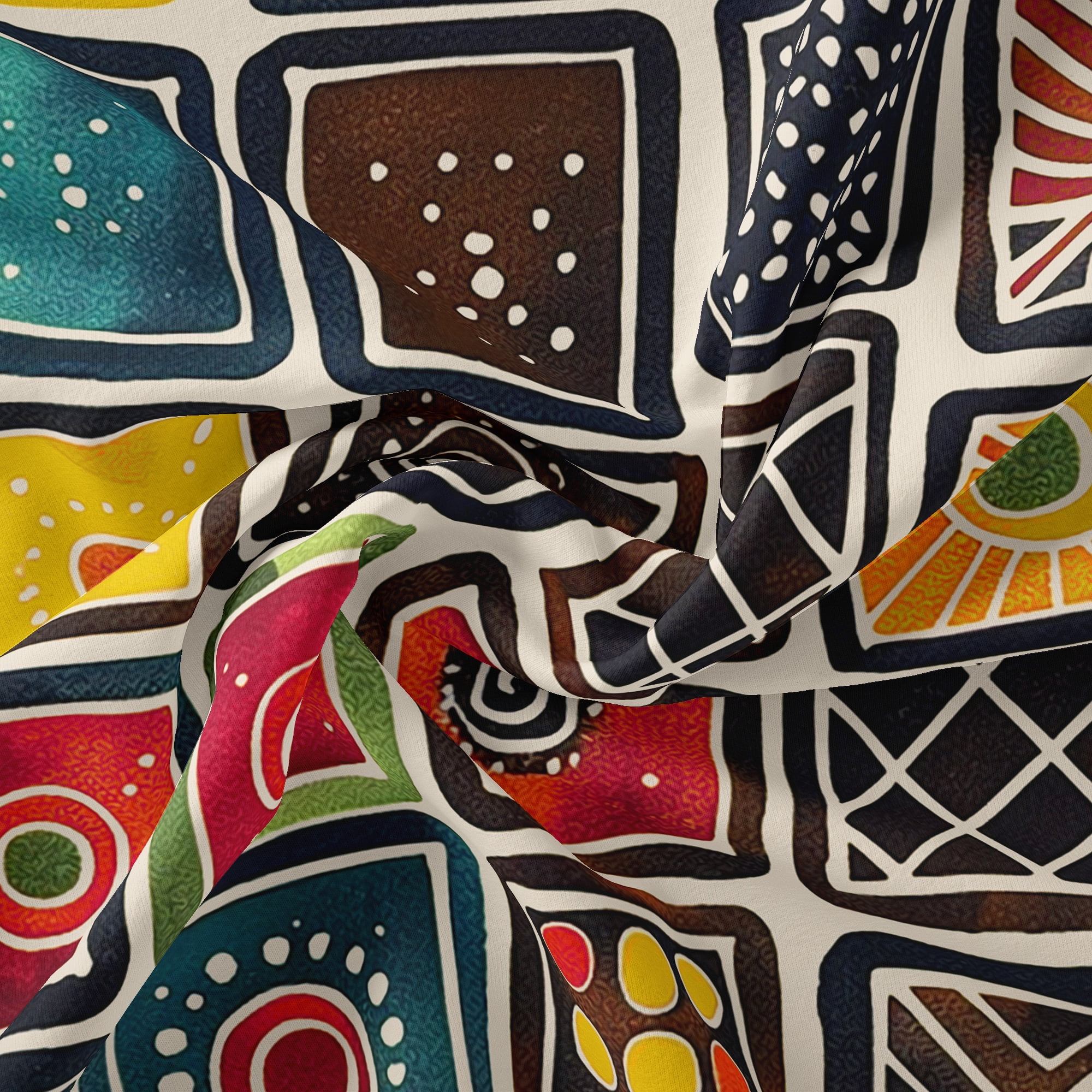 1 Yard 100% Cotton Masai Bead 5, Multi-color, 44" Wide for Quilting & Sewing by David Textiles
