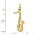 thumbnail image 3 of 14k Yellow Gold Solid Polished 3-Dimensional Saxophone Charm, 3 of 4