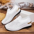 thumbnail image 6 of White Women'S Casual Shoes Wedge Heel Breathable Plus Size Diamond Studded Fly Woven Comfortable Outdoor Indoor Slip On Style 1 Pair, 6 of 9