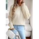 thumbnail image 1 of Jersey de punto de manga larga con cuello redondo para mujer Tops ajustados a rayas, 1 of 7