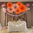 thumbnail image 4 of Decoration Paper Fans Party Hanging Paper Fans Set, Round Pattern Paper Garlands Decoration for Birthday Wedding Graduation Events Accessories, Set of 6, 4 of 7