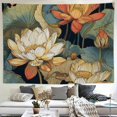 thumbnail image 2 of RKSupls Christmas Tapestry Wall Art, Lotus Flower Hanging Tapestry Decoration for Happy New Year Bedroom, Living Room, Dorm, Apartment Home Decor,80*60in, 2 of 5