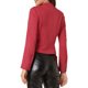 thumbnail image 3 of Chaqueta de motocicleta recortada con cuello alzado y cremallera de ante sintético para mujer INSPIRE CHIC M Roja, 3 of 6