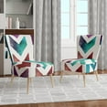 thumbnail image 4 of Designart "Geometric Pattern Of Red And Blue Arrows" Upholstered Transitional Accent Chair - Arm Chair, 4 of 5