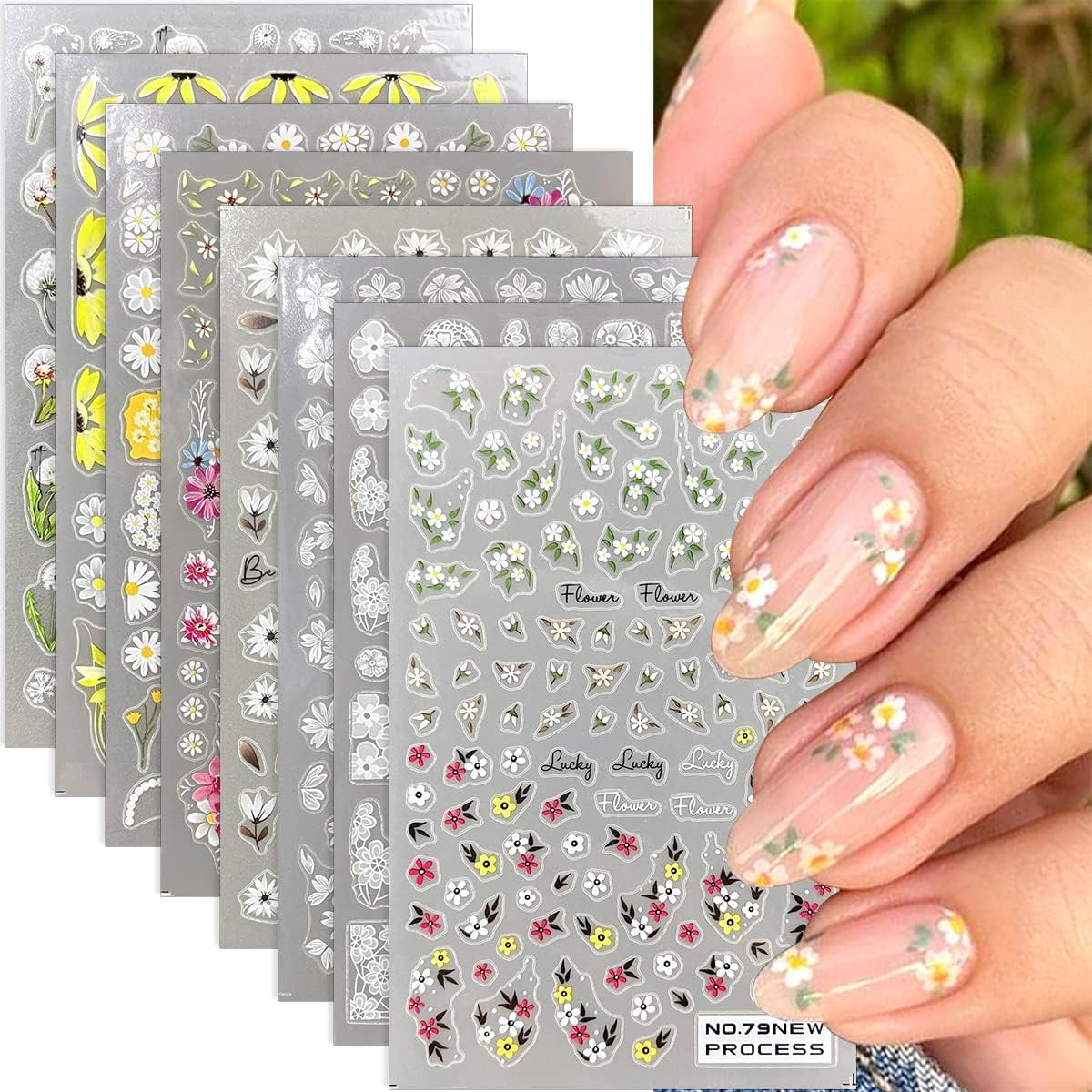 Buy 1 pcs 3D Nail Stickers Water Transfer Sticker nail art Manicure  Pedicure Flower / Abstract / Fashion Daily #03773241 Online at  desertcartINDIA
