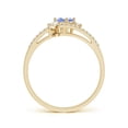 thumbnail image 2 of Angara Natural 0.45 Ct. Tanzanite with Diamond Classic Ring in 14K Yellow Gold for Women (Ring Size: 11.5), 2 of 8