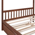 thumbnail image 5 of Bellemave Full Size House Bed with Trundle for Kids, Wood Platform Bed Frame with House Shape Roof for Kids, Teens, Girls & Boys (Walnut), 5 of 10