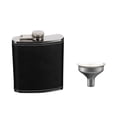 thumbnail image 1 of MasteelfCA Ensemble de Flacon en Acier Inoxydable de 8 Oz pour Boire de l'Alcool avec Housse en Cuir Noir Antirouille et Étanche Cantine Discrète pour Whisky Rhum Vodka, 1 of 7