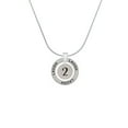 thumbnail image 2 of Delight Jewelry Silvertone Disc 1/2'' Number - 2 - Laugh Ring Charm Necklace, 18", 2 of 4