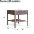 thumbnail image 2 of Krikacy Double Layer Wicker End Table, All-Weather HDPE Hand-Woven Side Table,for Patio Lawn,Brown, 2 of 6