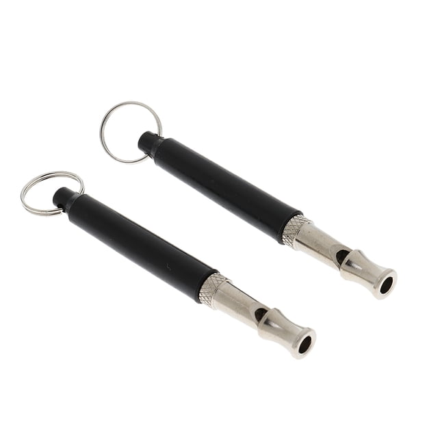 Paquete de 2 silbatos de entrenamiento para perros Sunnimix Silbido de perro Negro